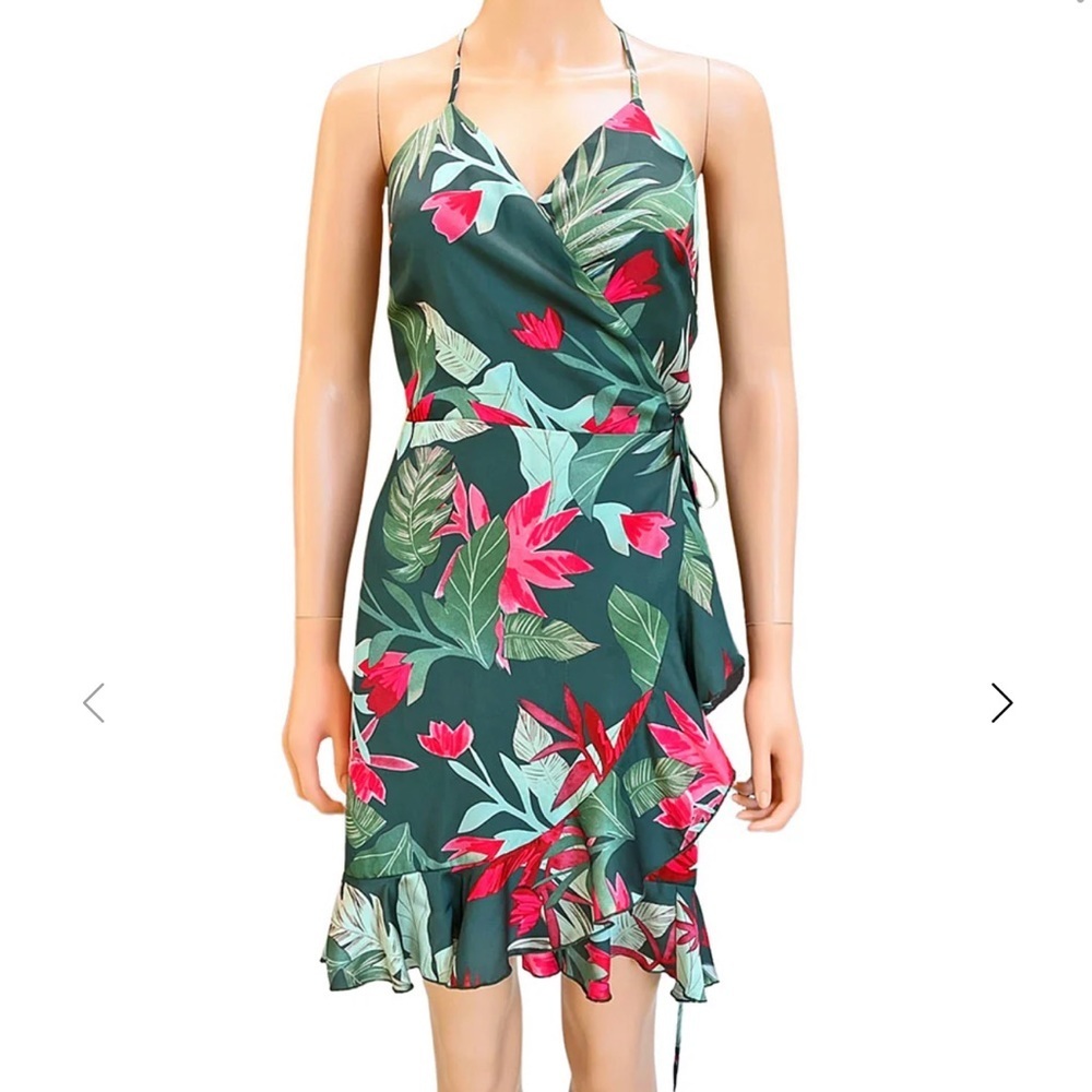 LOVERS + FRIENDS satin wrap dress